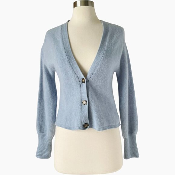 Reformation Varenne Blue Cashmere Blend Button Front Cardigan Sweater S - Picture 8 of 8
